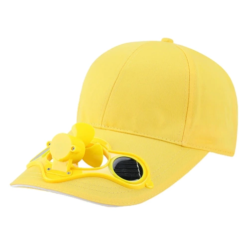 SFH-8934-JAUNE | Chapeau solaire avec moulin à vent | Casquette de baseball avec ventilateur intégré | Bouchon de refroidissement