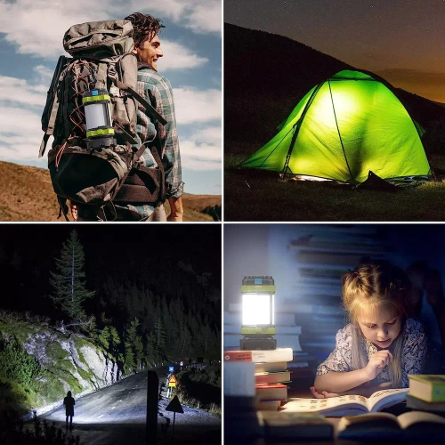 HC-260 | Lampe de camping LED multifonctionnelle, torche touristique avec fonction power bank | Feu rouge | 6 modes d'éclairage, 800lm, 3700mAh, jusqu'à 20h de fonctionnement, IPX4
