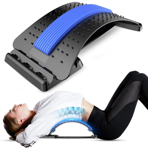 SLD-018-BLUE | Back massager with 4 settings | Compact stretcher with a soft section under the spine