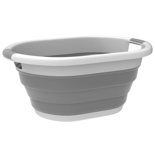 XJP-26L-CINZA | Tigela de silicone dobrável para lavar.