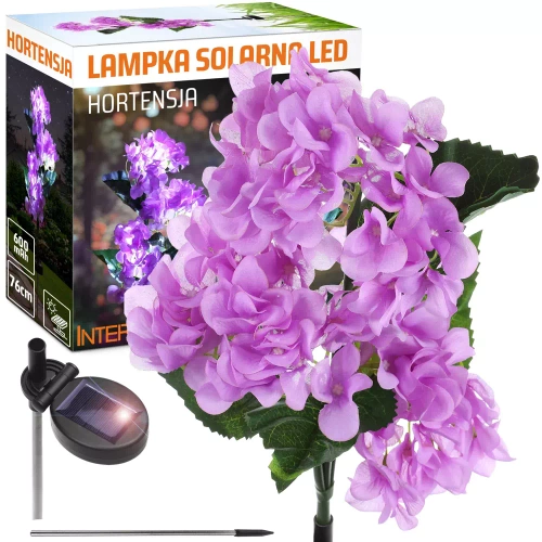 FLD-37-PURPLR | Solblomst | LED solar havelampe Hortensia | 76 cm, 600 mAh