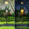 HK-115A | 2 x lâmpada solar LED para jardim | Poste acionado 60 cm