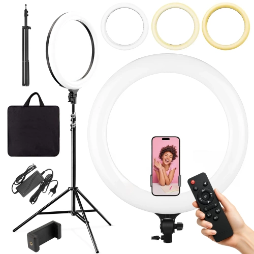 RL-480 2-in-1 | Powerful 300W RL-480 ring light with 210cm tripod | 3 shades of white