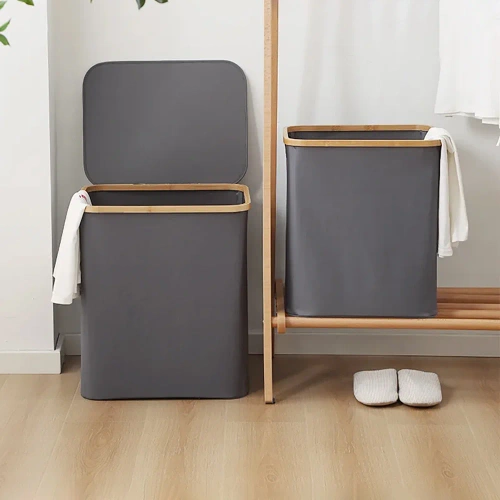 OCF-405-GRIGIO | Cesto per la biancheria | Cesto portabiancheria pieghevole | Contenitore per giocattoli in tessuto | Organizzatore di accessori