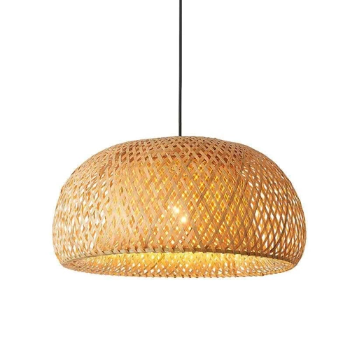 Naturlig bambus lampe | BOHO Flettet | 38 cm