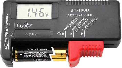 BT-168D-BLACK | Tester batérií | Digitálny voltmeter | Univerzálny tester batérií a akumulátorov |