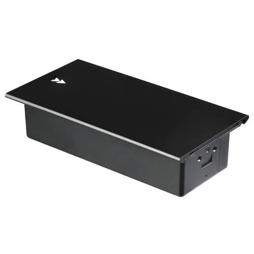 Prise encastrable de bureau avec couvercle coulissant | double prise de courant avec chargeur USB PD | noir | JX-S329-BLACK