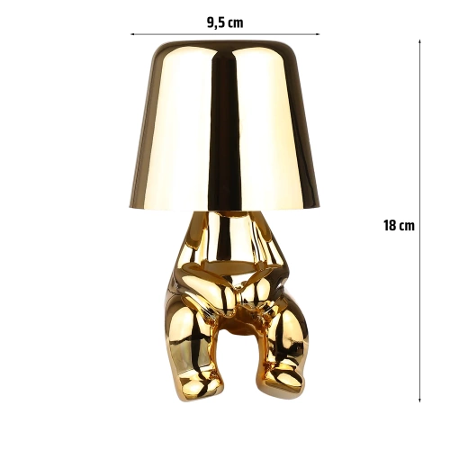 HJA23-L-OURO | Candeeiro de mesa moderno com controlo táctil | Lâmpada noturna com bateria embutida