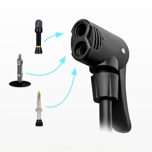 Cykelpumpe med måler Presta Schrader Dunlop 160 PSI | Gulvpumpe med måler og adaptere til dæk og kugler | Universal cykelpumpe med måler 11 bar | ZY-6138C