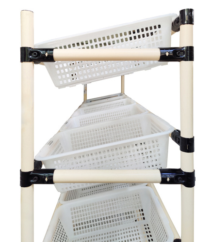 Carro de almacén 155x170x40 para embalaje de mercancías | 25 cestas de 39x30x11 cm cada una | capacidad de carga 75 kg | estructura metálica