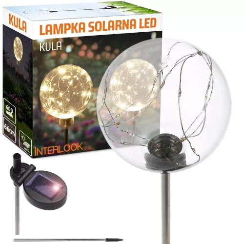 FLD-29-W | Solární zahradní lampa Sphere LED | 66 cm, 600 mAh