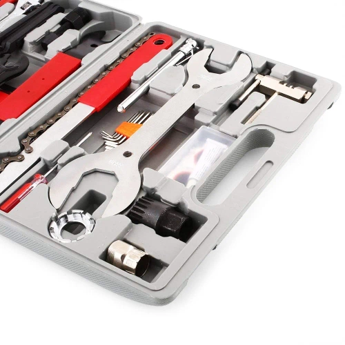 Coffret d'outils pour vélo de 44 pièces | Coffret d'outils professionnels en acier | Outils d'entretien universels | FZ044-B