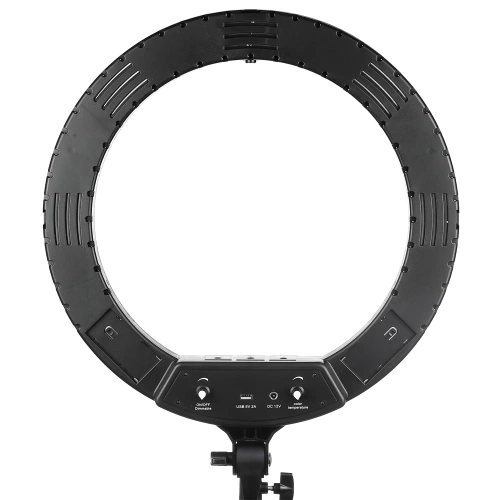 LED-Ringlicht mit Spiegel | Set mit Stativ, Netzteil und Ring 60 W | M45-60W-B