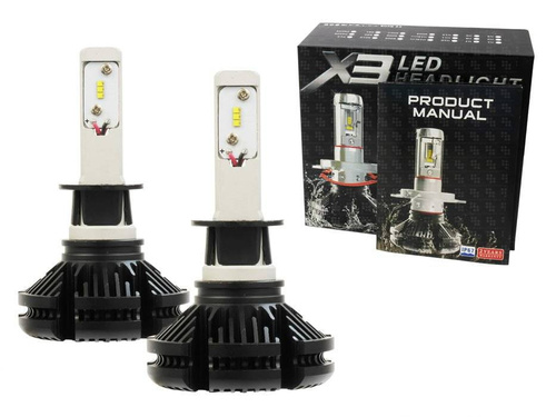 LED-Scheinwerferlampe Set | H1 Sockel, 50 W, 12.000 lm, Typ ZES, 2 Stück | X3