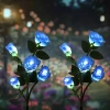 FLD-35-BLUE | LED solar garden lamp Blue roses | 74cm, 600mAh