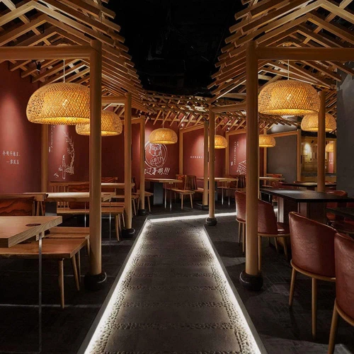 Přírodní bambusová lampa | BOHO pletené | 80 cm