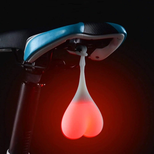 Heart-shaped LED rear bike light | Waterproof silicone light with three working modes | DKD-032