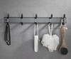 QH-8G-GRIJS | Wandhanger met schuifhaken | Metalen badkamerhanger | Kleding- of handdoekhouder