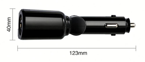 C10| Splitter per presa accendisigari con 2 porte USB 3.1A | voltmetro