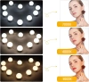 HZJ-V10 | Candeeiros de espelho para toucador para maquilhagem | 10 peças, 3 cores de iluminação, ajuste de brilho, cabo USB de 2 m