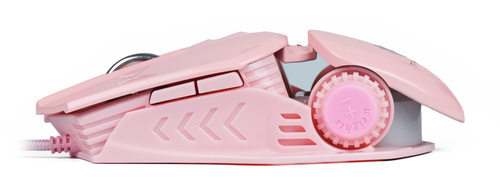 G530 | Roze gamingcomputermuis, bedraad, optisch, USB | RGB LED-achtergrondverlichting | 1200-6400 DPI, 7 knoppen