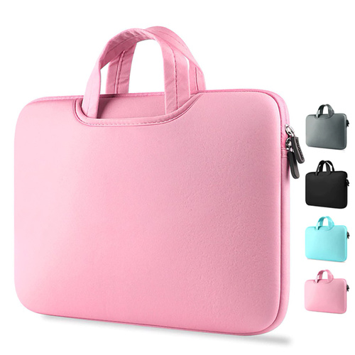 BR04 | Neoprene bag, 15.6 "laptop sleeve | handles, two side pockets | pink