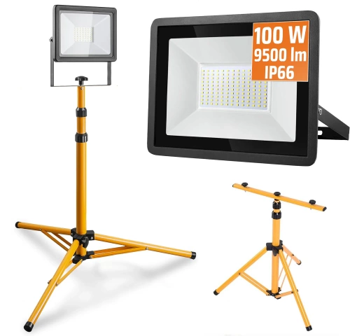 FLT-1.6M | 1.6M Work Stand for Floodlight | 100W Halogen Lighting Kit with Stand