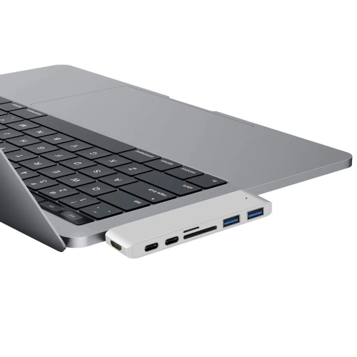 USB-C-Hub | 2x USB-A + 2x USB-C + SD-Kartenleser + TF-Kartenleser + HDMI, 7-in-1 Adapter |