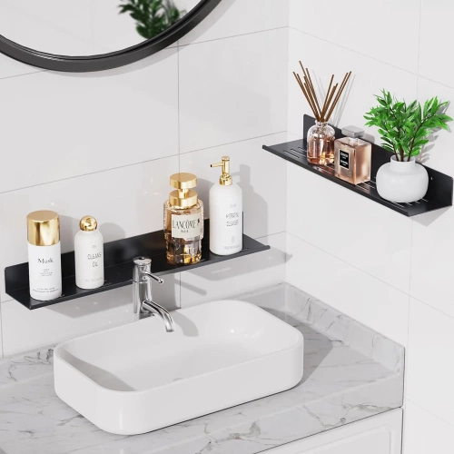 BDS-L80CM-B | Metal bathroom shelf | Black shower shelf 80cm | Hanging shelf