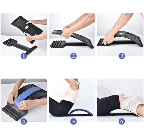 SLD-018-AZUL | Massageador de costas com 4 configurações | Camilla compacta com seção macia sob a coluna