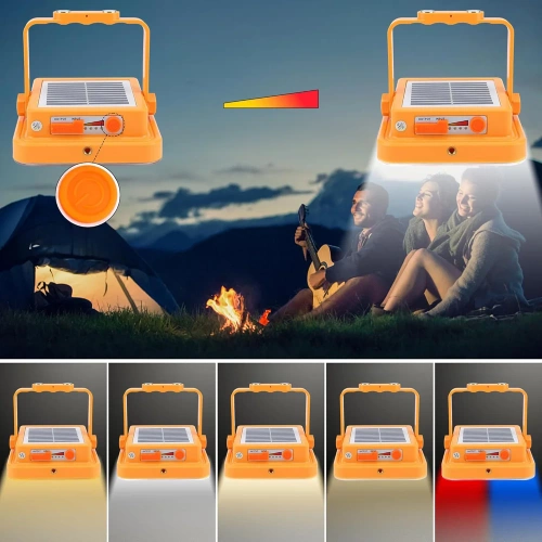 TGD-30W-YELLOW | Solar Work Lamp | Power Bank Function | LED