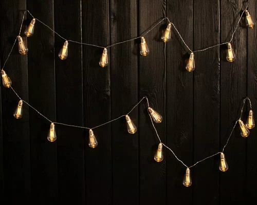 SDC-S20LED-6M | Guirlande solaire LED, lampe de jardin | 20 ampoules LED | 6 mètres