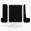 Miroir de maquillage pliable avec éclairage LED et grossissement 2X 3X | blanc | XR-3300-WHITE