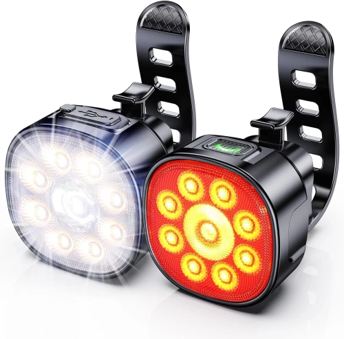 Sada LED svetiel na bicykel USB-C IP65 | Svetlá na bicykel predné + zadné | 15 režimov svietenia | 05BR0013