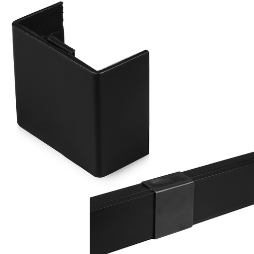 CDT-02 | Straight connector for cover strip 40x20mm | black