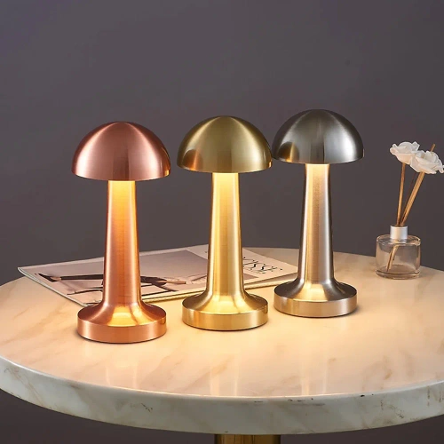 HJA11-OR | Lampe de table sans fil | Lampe de nuit tactile avec couleur de lumière réglable | Lampe CHAMPIGNON USB