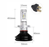 A set of LED bulbs H4 X3 DIODE TYPE ZES 50W 12000 lm