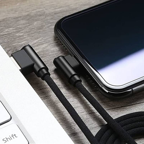 AM30 | Tipo C 1M | Cavo di ricarica per telefono USB angolato | Ricarica rapida 3.0 2,4 A