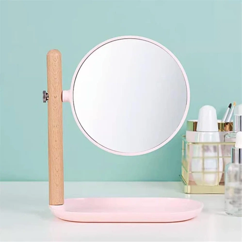STM-036-PINK | Pink cosmetic mirror | Magnifying makeup mirror | Rotating mirror