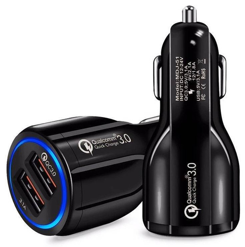 Kfz-Ladegerät | 3,1 A, 2 USB-Anschlüsse, Quick Charge 3.0 | CA-002