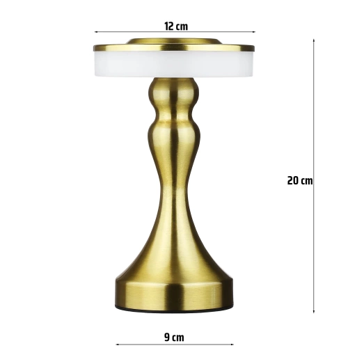 HJA14-A-GOUD | Tafellamp met ingebouwde batterij | Nachtlamp met drie kleuren licht | Sfeerlamp voor hotel of restaurant