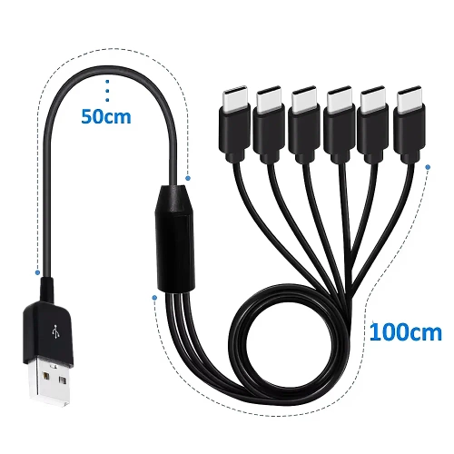 USB-TPC-6in1-150CM | | Cabo USB 6 em 1 de 1,5 m | Cabo multifuncional com função de transferência de dados