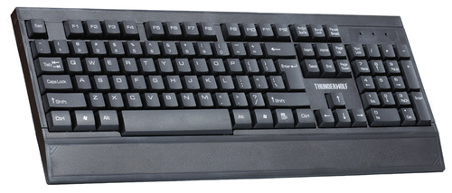 T13 | Teclado com fio com apoio para as mãos integrado, tamanho normal, silencioso, para escritório