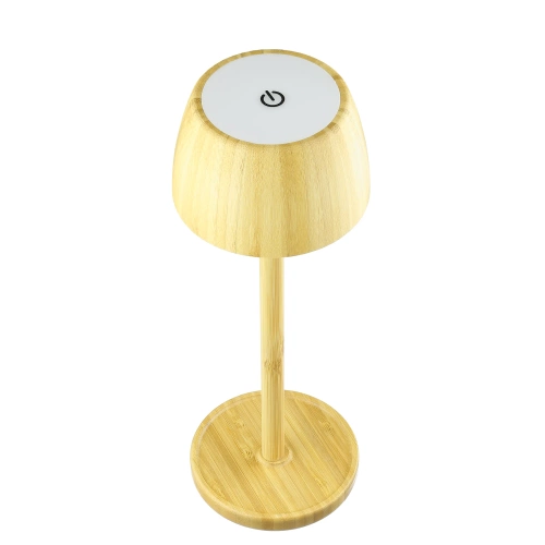 Luminária de mesa LED de bambu com ajuste de cor sensível ao toque | Luminária noturna sem fio com bateria integrada de 1500 mAh, USB-C | YG-VM41A
