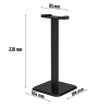  SDH-021-NEGRO | Soporte universal para auriculares | Soporte para auriculares | Colgador de auriculares de escritorio 