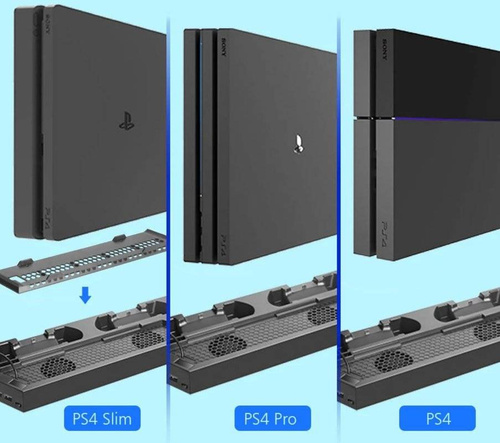 Nový model | HB-P06-3v1-B | Chladicí podložka pro PS4 / Slim / Pro | Dokovací stanice s HUB 3 USB