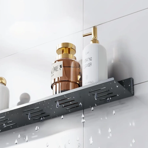 BDS-L30CM-B | Metal bathroom shelf | Black shower shelf 30cm | Hanging shelf