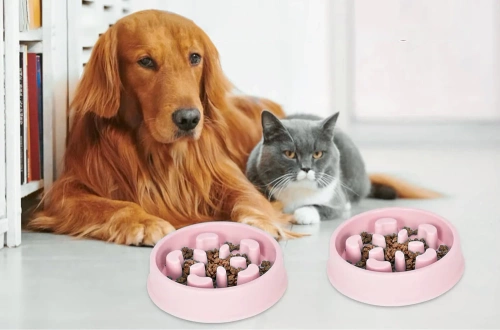 CWP-B18-ROZE | Voedsel voor huisdieren Slow Bowl | Kom met antislippads