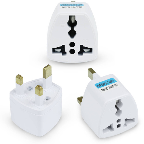 AD-UK03 | Universal Reisestecker Reiseadapter | Reise-Steckdosenadapter für England Steckdose und US/EU/China Stecker | weiss