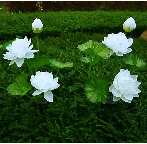 FLD-25-WHITE | LED solar garden lamp Lotus, Water Lily | 72cm, 600mAh